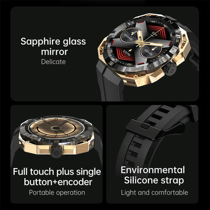 Smart Watch With Heart And Blood Monitoring Colour Screen - Gold Tristar Online