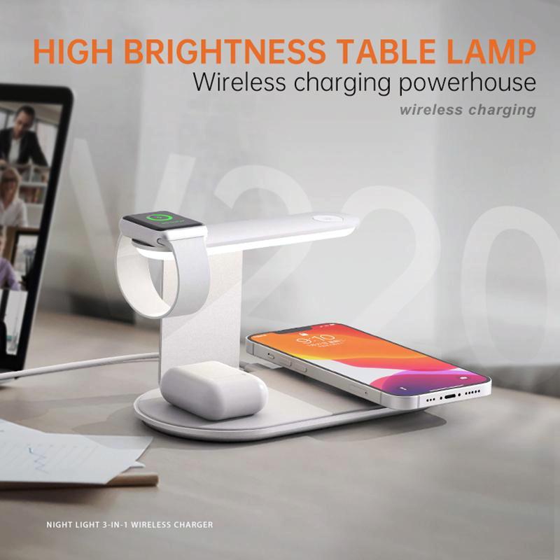 3 In 1 Wireless Charger With Night Light 15W - Silver Tristar Online