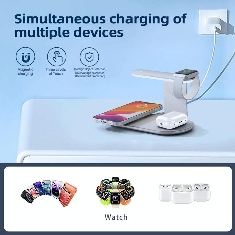 3 In 1 Wireless Charger With Night Light 15W - Silver Tristar Online