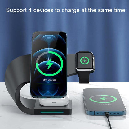 4 In 1 Wireless Charger For Phone Watch Airpods - White Tristar Online