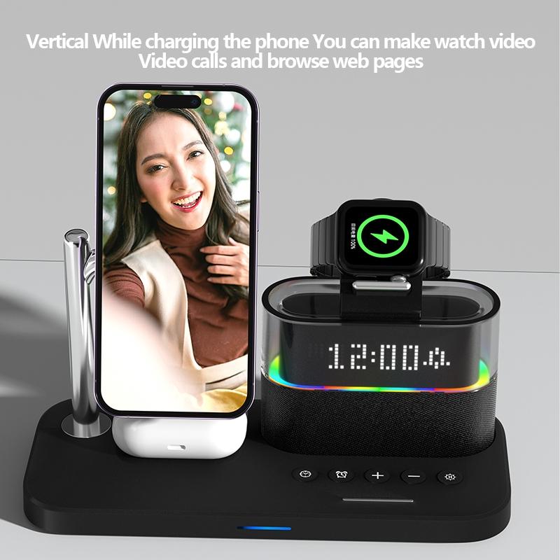 15W Wireless Charger Clock Lamp Multifunctional - White Tristar Online