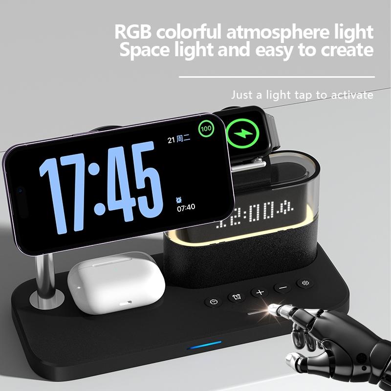 15W Wireless Charger Clock Lamp Multifunctional - White Tristar Online