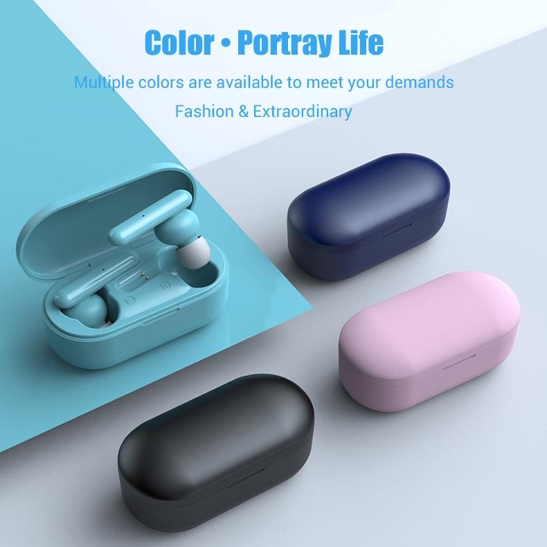 Mini Touch Control Tws Wireless Earphones with Mic & Charger Box - Blue Tristar Online