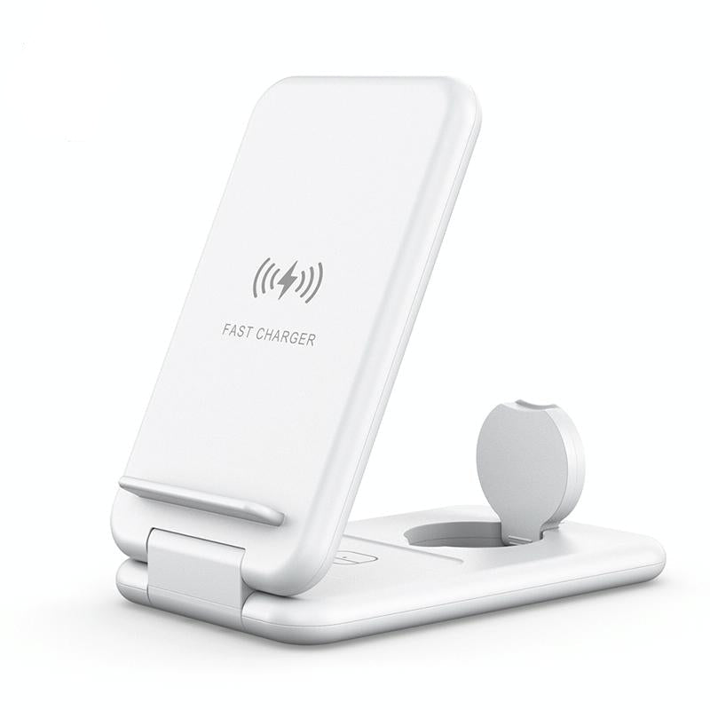 15W 3 In 1 Foldable Wireless Charger For Iphones Iwatchs Airpods - White Tristar Online