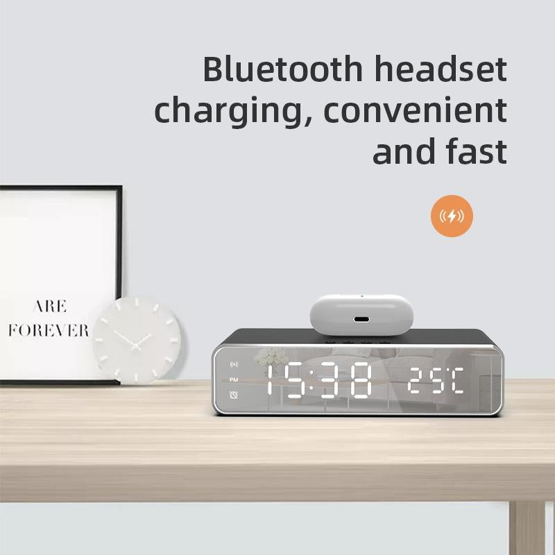 Wireless Charging Desktop Phone With Clock & Temperature Display - Black Tristar Online