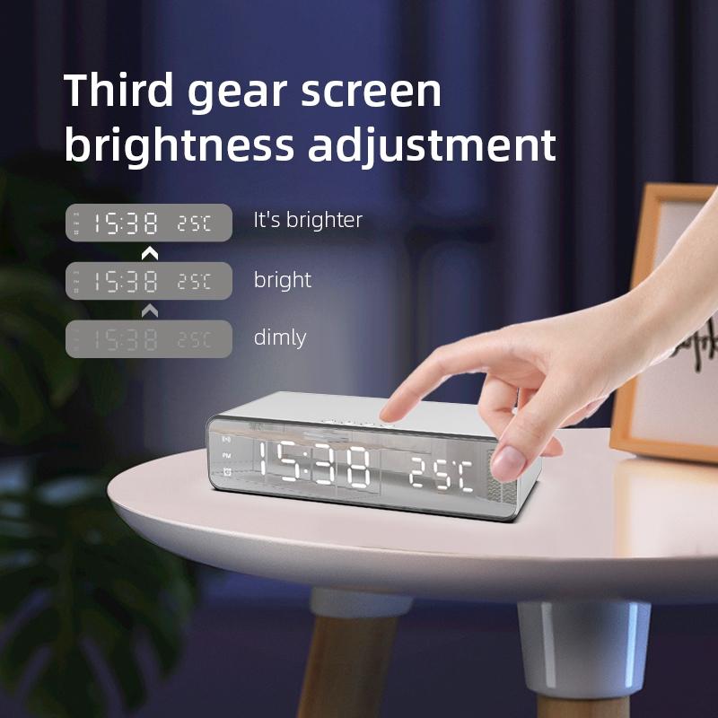 Wireless Charging Desktop Phone With Clock & Temperature Display - Black Tristar Online