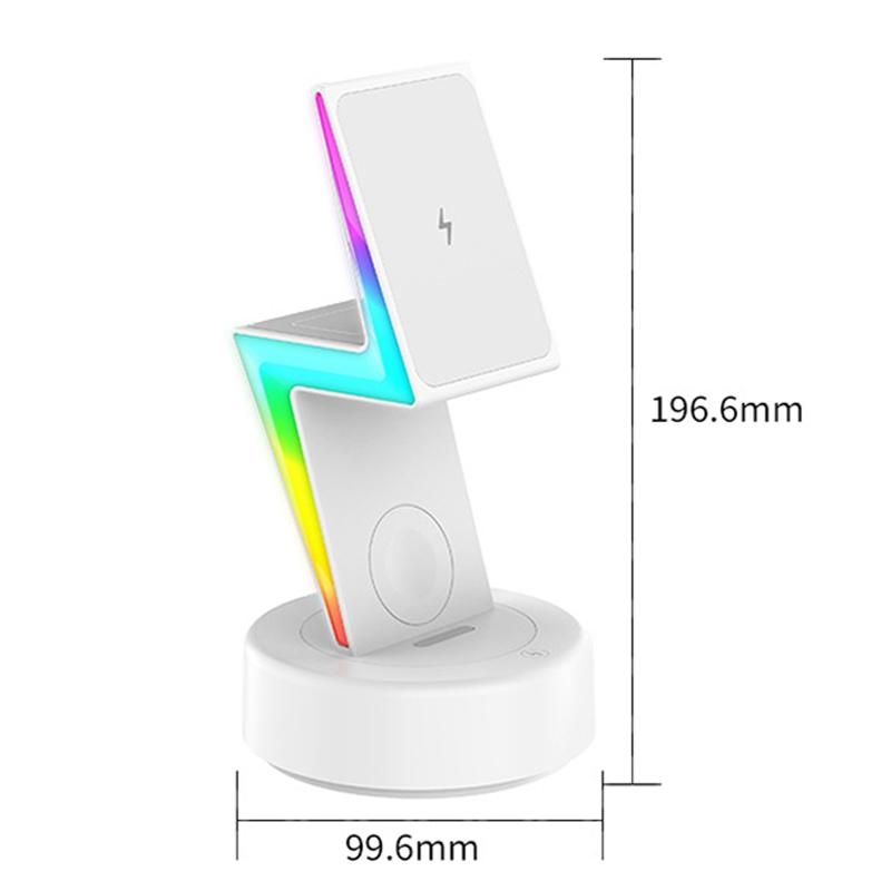 3 In 1 Rgb Light Magnetic Phone Holder With Wireless Charging - Black Tristar Online