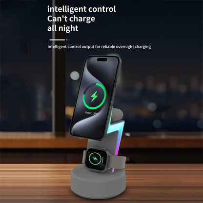 3 In 1 Rgb Light Magnetic Phone Holder With Wireless Charging - Black Tristar Online