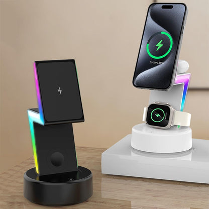 3 In 1 Rgb Light Magnetic Phone Holder With Wireless Charging - Black Tristar Online