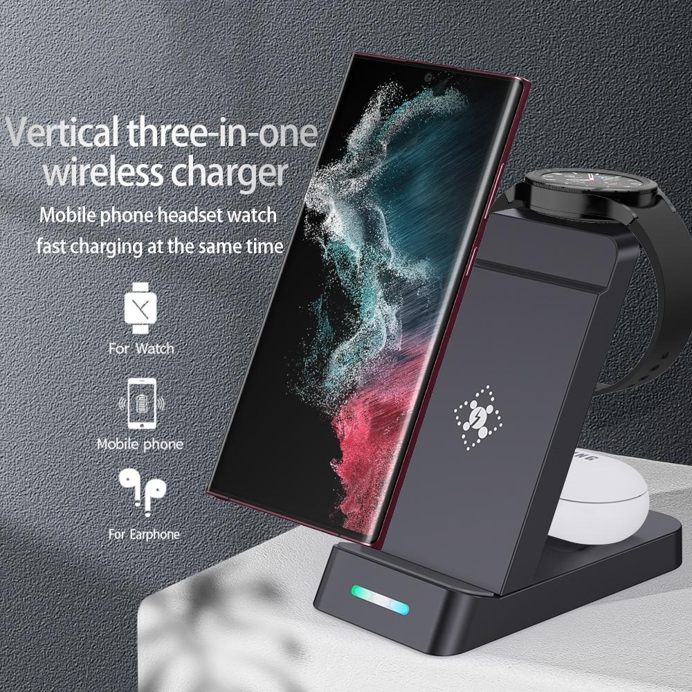 15W 3 In 1 Wireless Charger For Samsung Watch And Galaxy Buds - Black Tristar Online