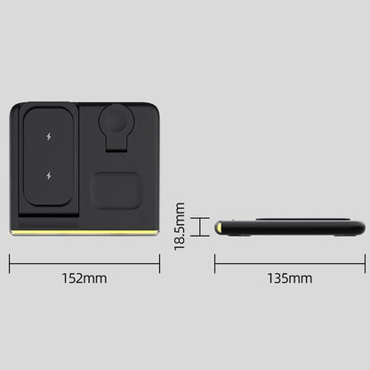 Foldable 15W Magnetic Wireless Charger With Ambient Light - Black Tristar Online