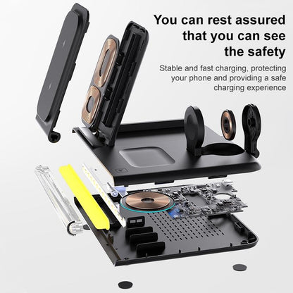 Foldable 15W Magnetic Wireless Charger With Ambient Light - Black Tristar Online