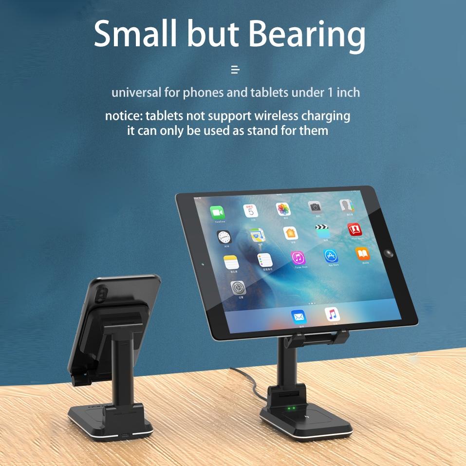 Portable 2 In 1 Wireless Charging Stand Single Charge - White Tristar Online