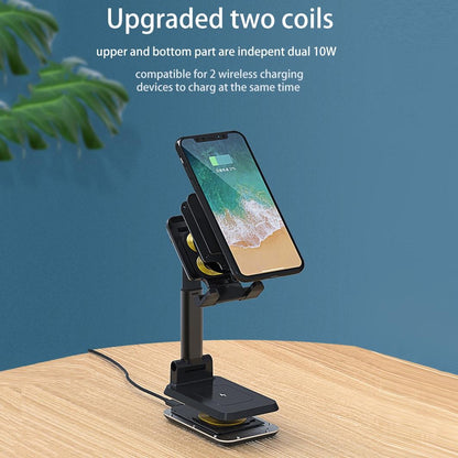 Portable 2 In 1 Wireless Charging Stand Single Charge - White Tristar Online