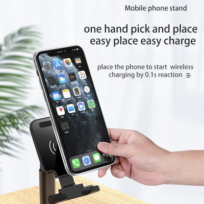 Portable 2 In 1 Wireless Charging Stand Single Charge - White Tristar Online