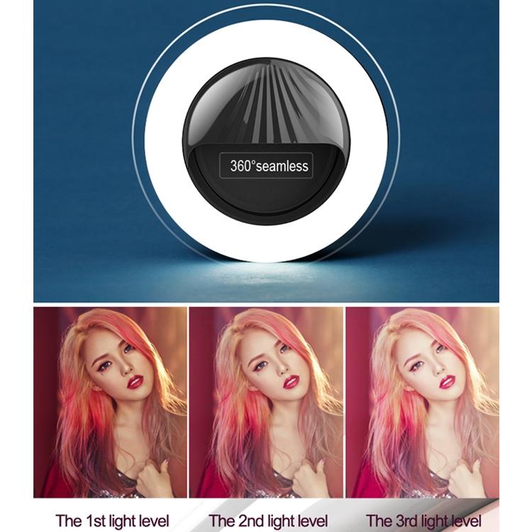 Rechargeable Selfie Light Clip for Beauty and Flash Fill - Black Tristar Online