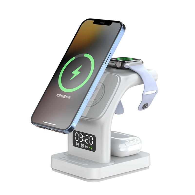 15W Magnetic Wireless Charger With Clock - Black Tristar Online