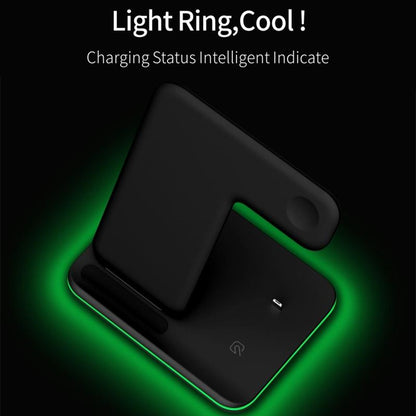 3 In 1 Magnetic Wireless Charger With Touch Ring Light - Black Tristar Online