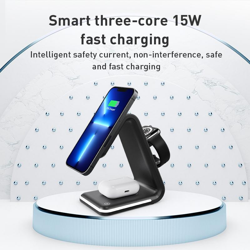 3 In 1 Magnetic Wireless Vertical Charger - Black Tristar Online