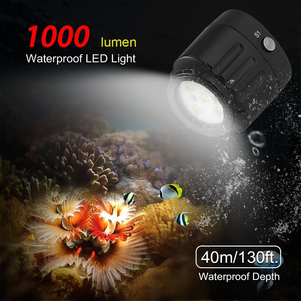 1000lm Diving Light for Gopro Hero - 40m Underwater Photography Fill Light Tristar Online