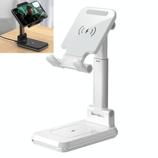 Portable 2 In 1 Wireless Charging Stand Double Charge - White Tristar Online