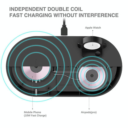 3 In 1 Wireless Charger For Phones Iwatch Airpods - Black Tristar Online