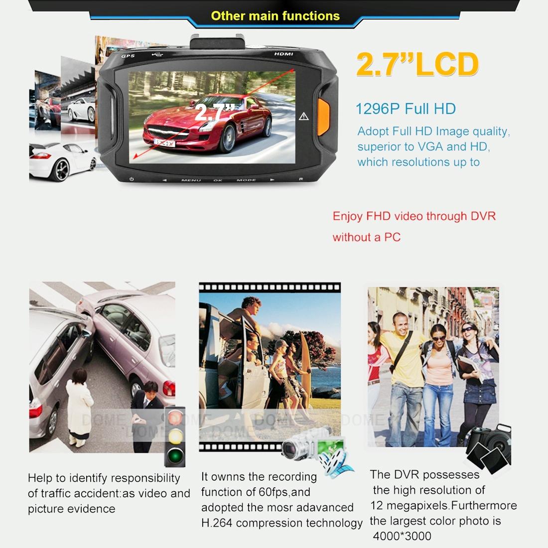 2.7 Lcd Car Dvr Camera with 170 Degree Wide Angle 2304 x 1296p Hd Screen Tristar Online