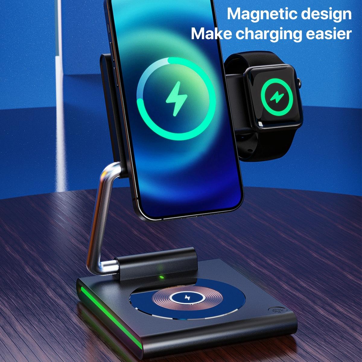 15W Foldable Magnetic Wireless Charger - Black Tristar Online
