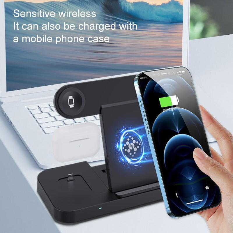6 In 1 Foldable Vertical Wireless Charger - Black Tristar Online