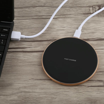 Round Shape Wireless Charger Fast Charging Black+Gold Tristar Online