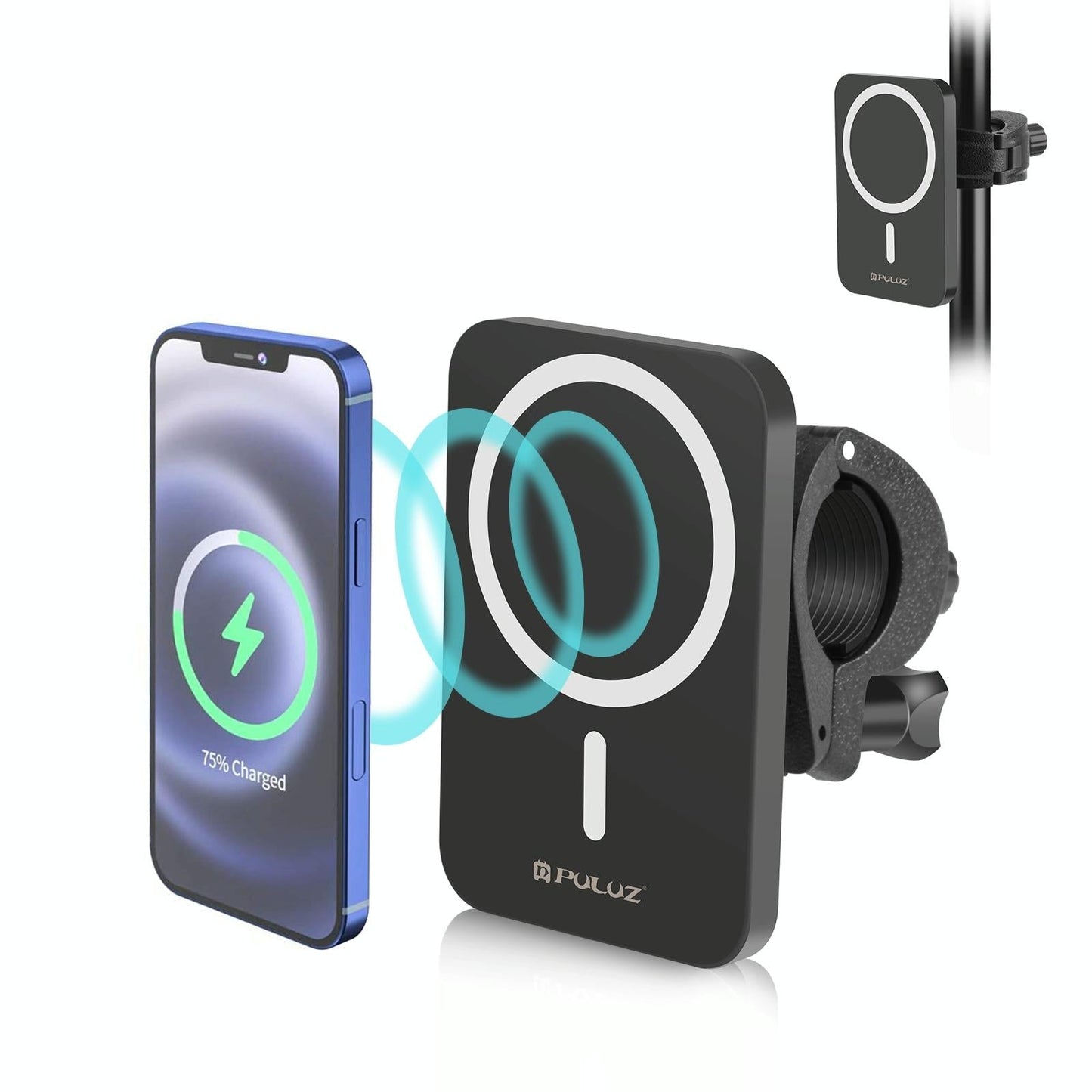 15W Magnetic Wireless Charger With Vlogging Phone Clamp - Black Tristar Online