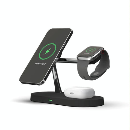 15W 5 In 1 Magnetic Wireless Charger For Iphone 12 & Apple Watch & Airpods - Black Tristar Online