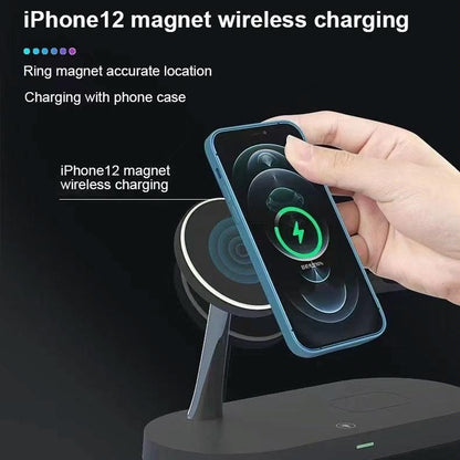 15W 5 In 1 Magnetic Wireless Charger For Iphone 12 & Apple Watch & Airpods - Black Tristar Online