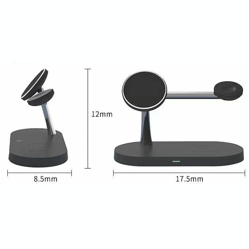 15W 5 In 1 Magnetic Wireless Charger For Iphone 12 & Apple Watch & Airpods - Black Tristar Online