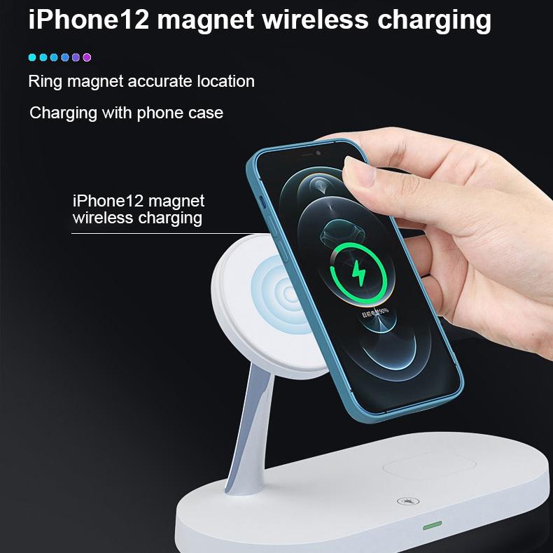 15W 5 In 1 Magnetic Wireless Charger For Iphone 12 & Apple Watch & Airpods - Black Tristar Online