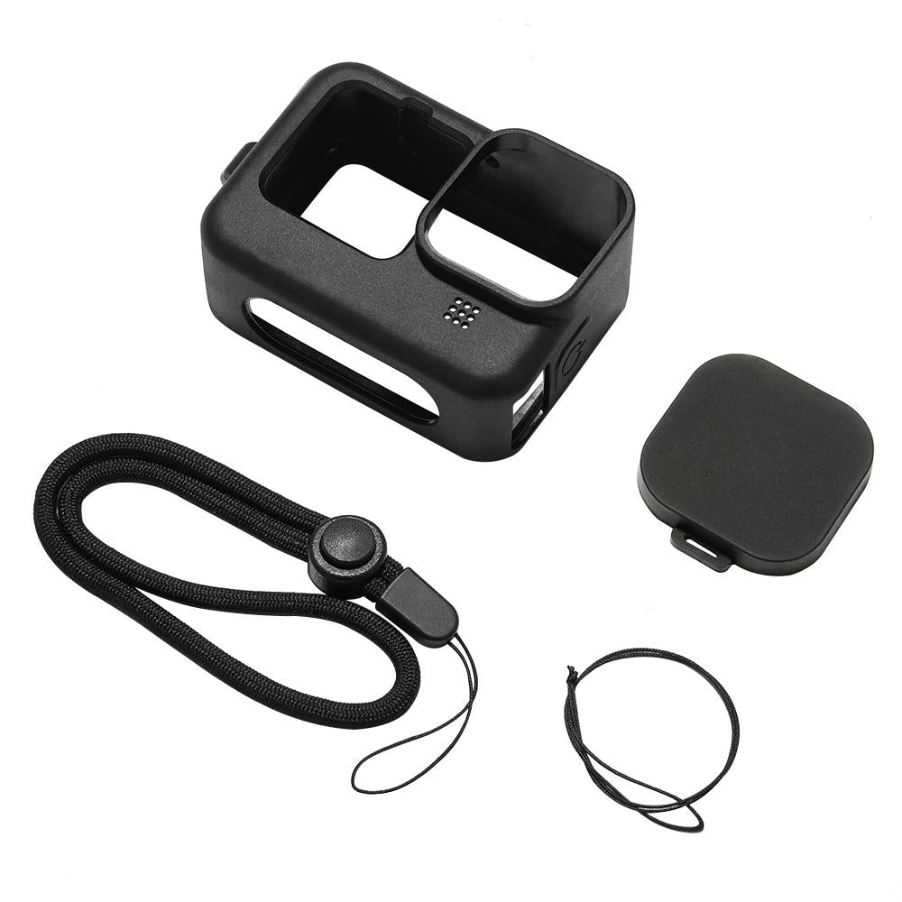 Silicone Case with Wrist Strap and Lens Cover for Gopro Hero 9-12 - Black Tristar Online