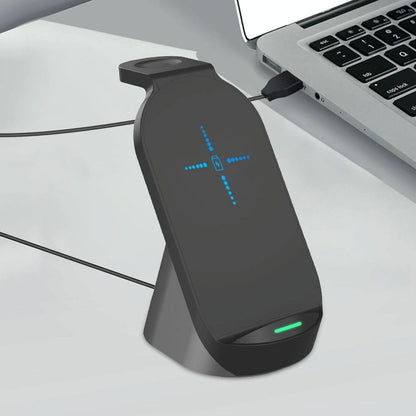 3 In 1 Wireless Charger For Iphone Apple Watch Airpods & Android Black Tristar Online