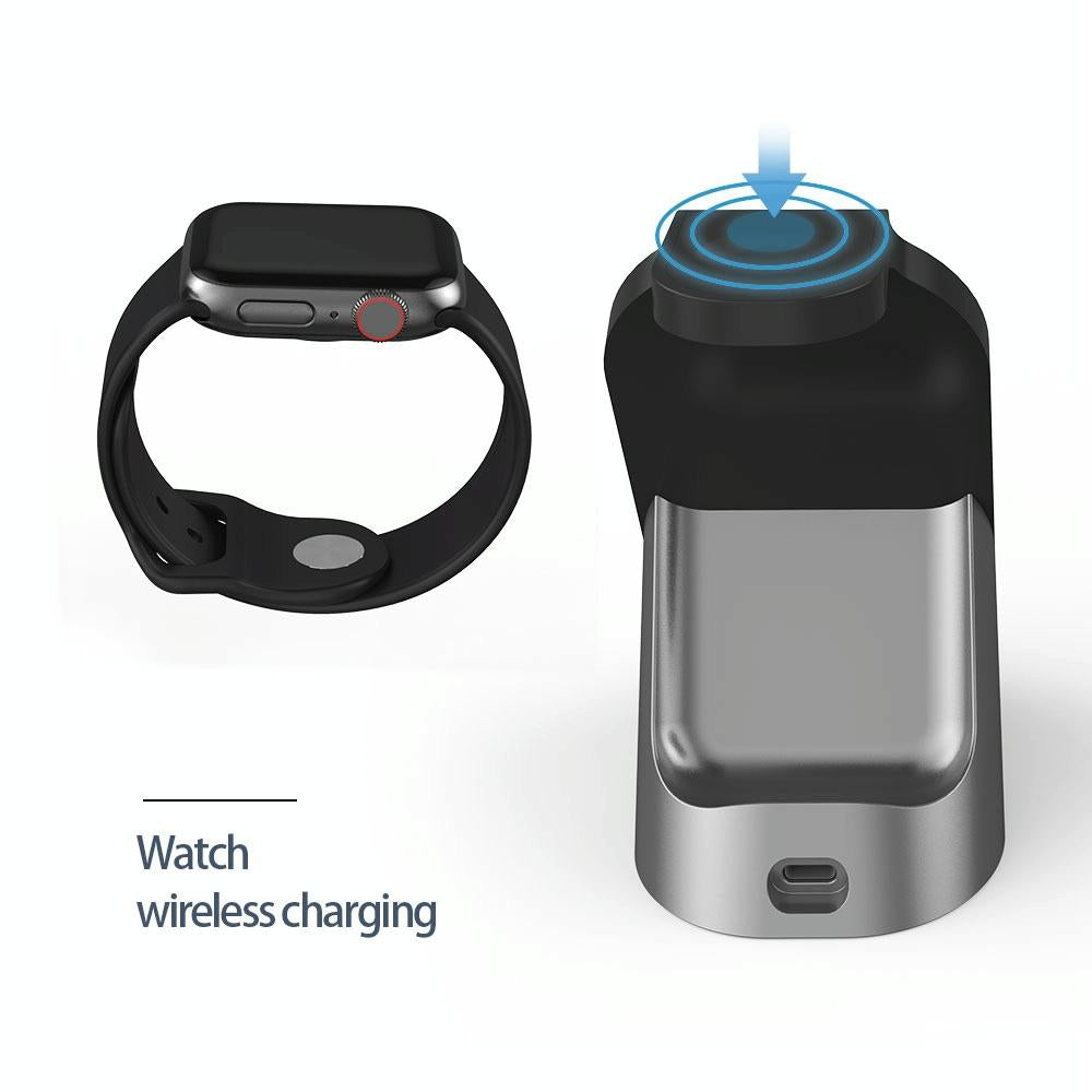 3 In 1 Wireless Charger For Iphone Apple Watch Airpods & Android Black Tristar Online