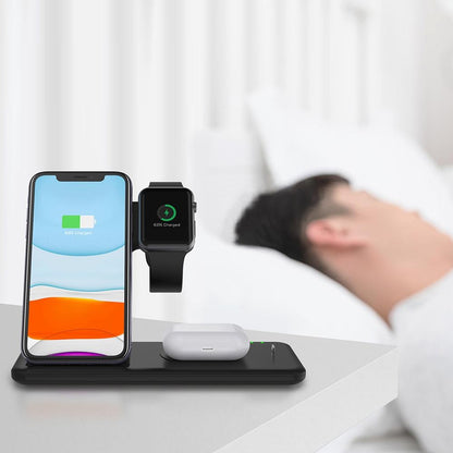 4 In 1 Wireless Charger Stand For Iphone Apple Watch Airpods Dual Phone Charging Black Tristar Online