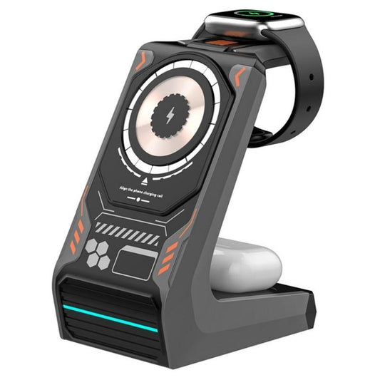 3 In 1 Wireless Charger For Mobile Phone And Earphones - Grey Tristar Online