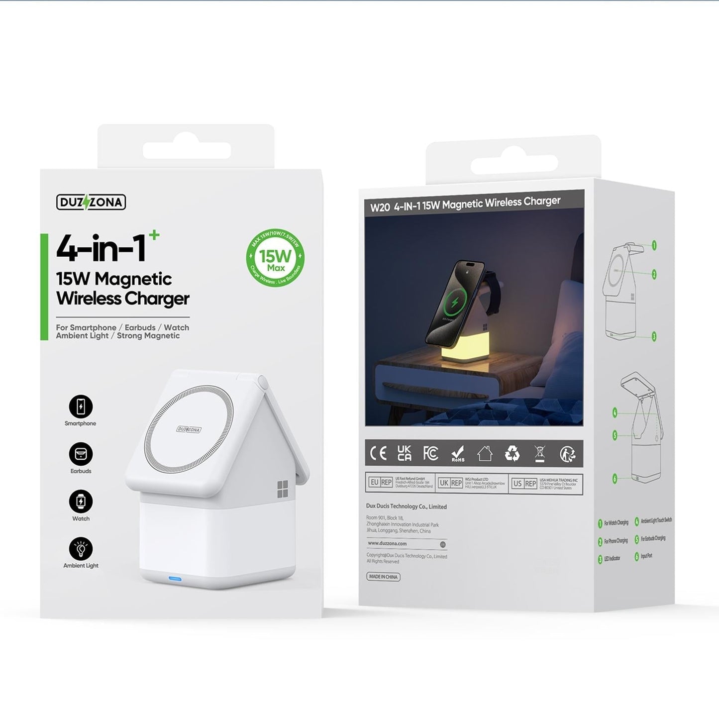 4 In 1 15W Magnetic Wireless Charger White Tristar Online