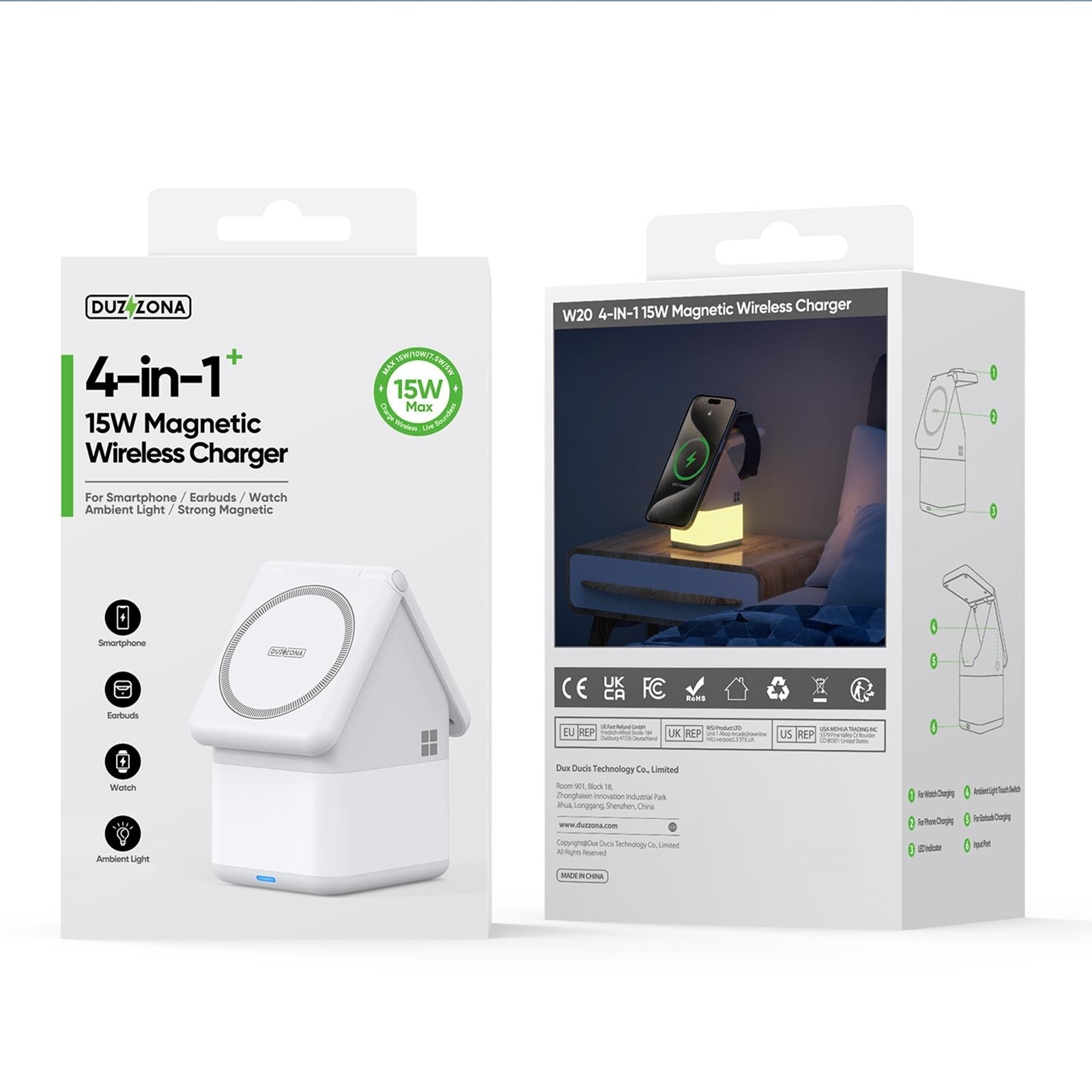 4 In 1 15W Magnetic Wireless Charger White Tristar Online