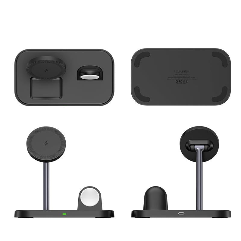 3 In 1 Magnetic Wireless Charger For Iphone & Airpods - Black Tristar Online
