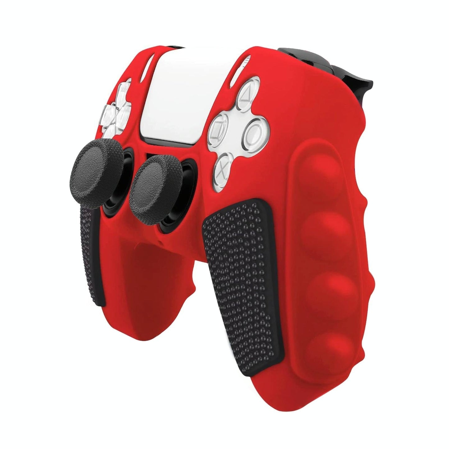 Silicone Gamepad Cover for Sony Ps5 - no Rocker Caps - Red Black Tristar Online