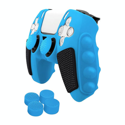 Silicone Gamepad Protective Case for Sony Ps5 with Splicing Design and Rocker Caps - Red Black Tristar Online