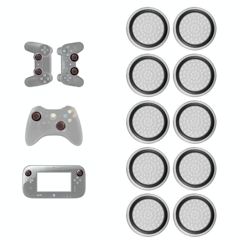 10-piece Luminous Gamepad Button Caps for Ps5 / Ps4 / Ps3 / Xbox one / 360 / Pro / Series x / s - Transparent Black Circle Tristar Online