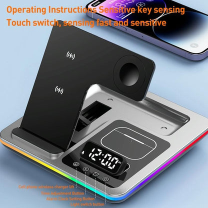 15W 5 In 1 Foldable Wireless Charger Stand - Silver Tristar Online