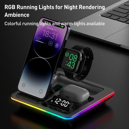 15W 5 In 1 Foldable Wireless Charger Stand - Silver Tristar Online