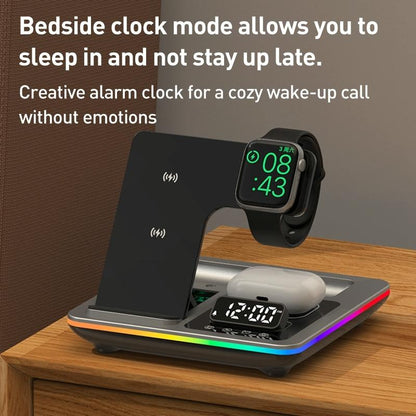 15W 5 In 1 Foldable Wireless Charger Stand - Silver Tristar Online