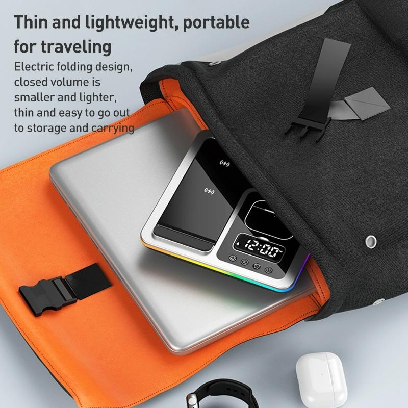 15W 5 In 1 Foldable Wireless Charger Stand - Silver Tristar Online